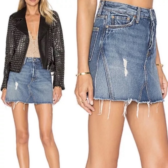 GRLFRND Dresses & Skirts - GRLFRND Eva A-Frame Gusset Skirt in Walk This Way Size 23 from REVOLVE